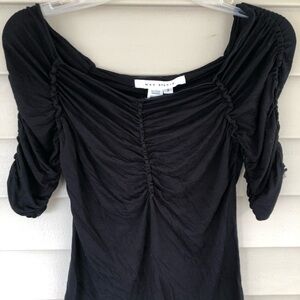 3/4 length sleeve stretch ruched top